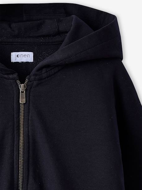Zip-Up Hooded Sweatshirt for Girls, JONEN anthracite - vertbaudet enfant 