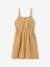Robe à bretelles fille en gaze de coton beige+corail+sable+vert émeraude - vertbaudet enfant 