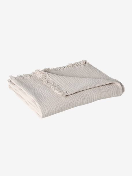 Plaid en gaze de coton bio bleu vert+caramel+rose+taupe - vertbaudet enfant 