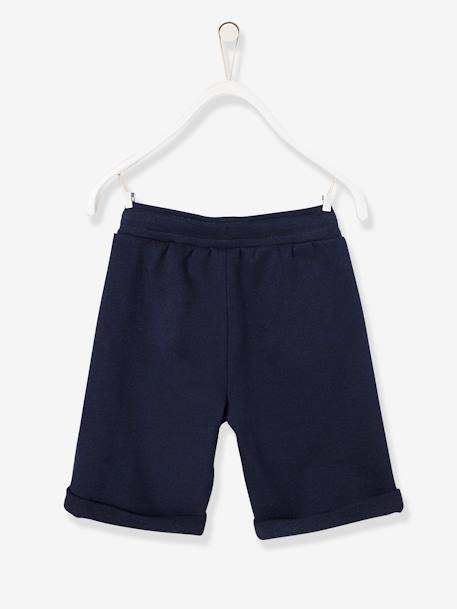 Bermuda garçon en molleton bleu chambray+kaki+marine grisé+noix de pécan - vertbaudet enfant 
