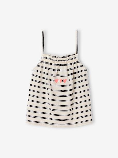 Tank Top & Shorts Set for Girls striped blue - vertbaudet enfant 