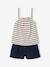 Tank Top & Shorts Set for Girls striped blue - vertbaudet enfant 