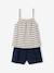 Tank Top & Shorts Set for Girls striped blue - vertbaudet enfant 