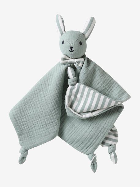 Organic Cotton Gauze Comforter, ENVIE DE FRAISE sage green - vertbaudet enfant 
