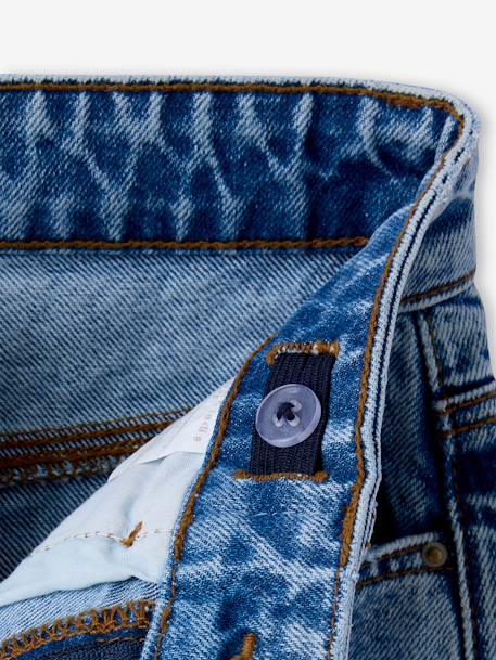 Jean large effet usé fille bleu clair+bleu moyen - vertbaudet enfant 