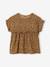 Printed cotton gauze blouse for girls beige+grey blue+vanilla - vertbaudet enfant 
