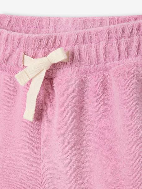 Terry Cloth T-Shirt & Shorts Set for Girls coral+lilac - vertbaudet enfant 