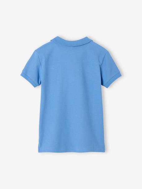 Polo garçon manches courtes broderie poitrine blanc+bleu+jaune pâle+kaki clair+MARINE+terracotta - vertbaudet enfant 