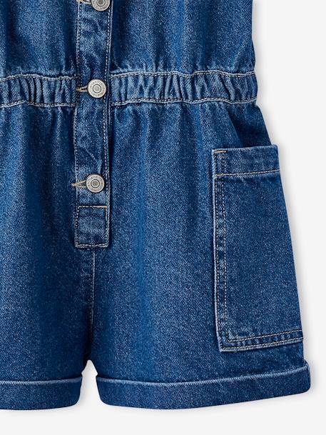 Denim Playsuit for Girls, JONEN medium blue - vertbaudet enfant 