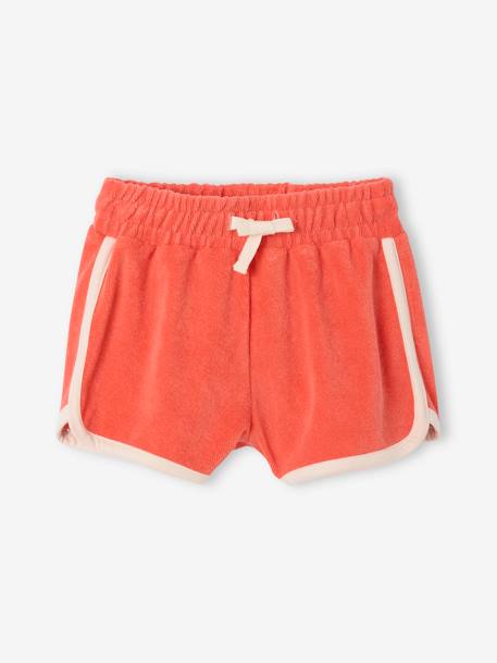 Terry Cloth T-Shirt & Shorts Set for Girls coral+lilac - vertbaudet enfant 