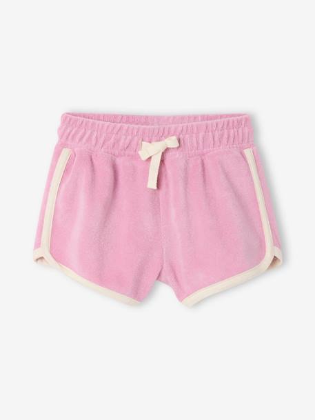 Terry Cloth T-Shirt & Shorts Set for Girls coral+lilac - vertbaudet enfant 