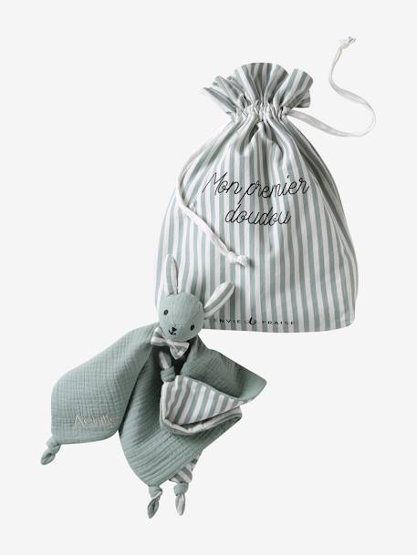Organic Cotton Gauze Comforter, ENVIE DE FRAISE sage green - vertbaudet enfant 