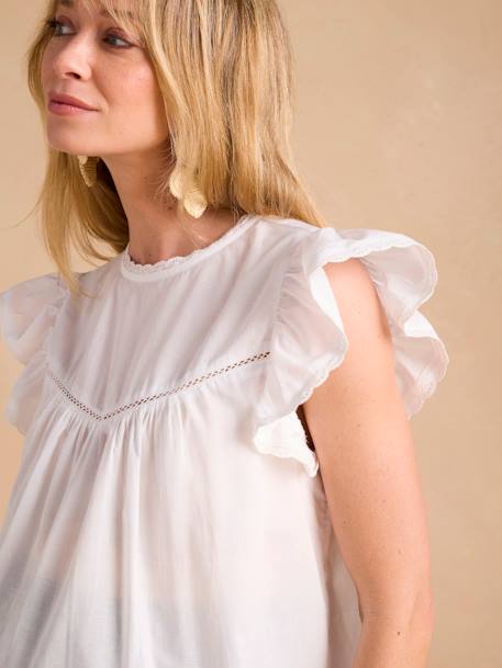 Blouse in Cotton Voile, ENVIE DE FRAISE ecru - vertbaudet enfant 