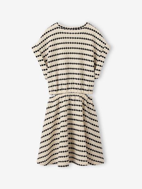 Fancy Openwork Knit Dress for Girls, JONEN striped black - vertbaudet enfant 