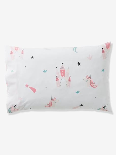 Parure housse de couette enfant et taie d'oreiller LICORNES MAGIQUES BLEU CLAIR - vertbaudet enfant 