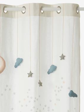 Linge de lit & Déco-Décoration-Rideau-Rideau guirlande à œillets tamisant nuages et étoiles