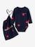 Kit Maternité 'Mon coeur' chemise de nuit grossesse + body bébé + pochon écru+marine - vertbaudet enfant 