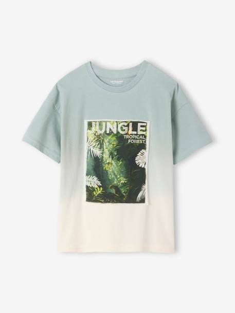Tie-dye photo print T-shirt for boys sage green - vertbaudet enfant 