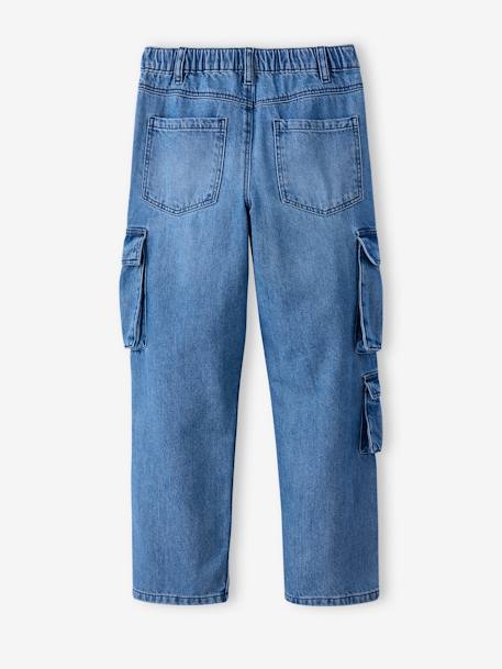 Loose fit denim battle trousers for boys bleached denim+denim grey - vertbaudet enfant 