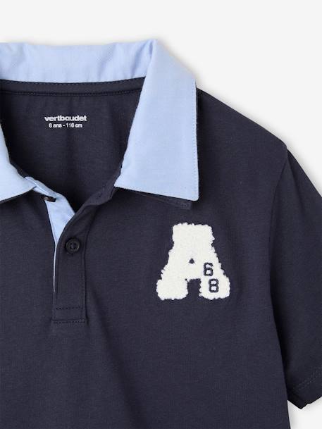 2-in-1 effect polo for boys fir green+night blue - vertbaudet enfant 