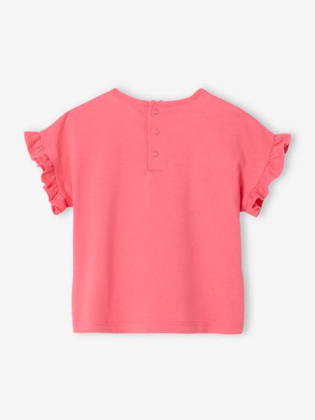 Baby t-shirt with frilled sleeves and fruit design sweet pink - vertbaudet enfant 