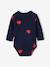 Kit Maternité 'Mon coeur' chemise de nuit grossesse + body bébé + pochon écru+marine - vertbaudet enfant 