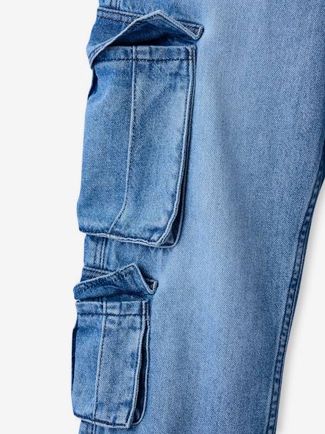 Loose fit denim battle trousers for boys bleached denim+denim grey - vertbaudet enfant 