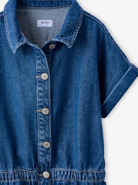Denim Playsuit for Girls, JONEN medium blue - vertbaudet enfant 
