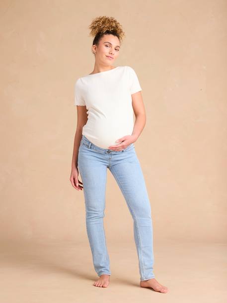 Slim Leg Jeans for Maternity, ENVIE DE FRAISE bleached denim+brut denim+denim grey - vertbaudet enfant 