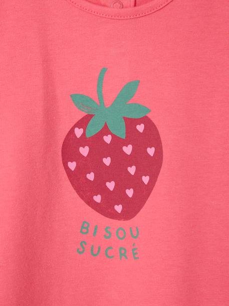 Baby t-shirt with frilled sleeves and fruit design sweet pink - vertbaudet enfant 