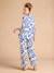 Floral Print Wide-Leg Trousers with Belly Band for Maternity by ENVIE DE FRAISE royal blue - vertbaudet enfant 