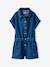 Denim Playsuit for Girls, JONEN medium blue - vertbaudet enfant 