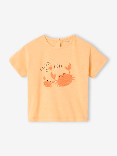 T-shirt bébé motif animalier manches courtes abricot+beige - vertbaudet enfant 