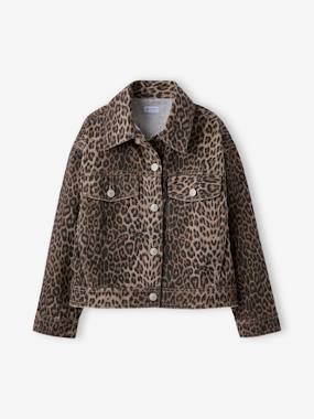 Fille-Veste fille oversize motif léopard 