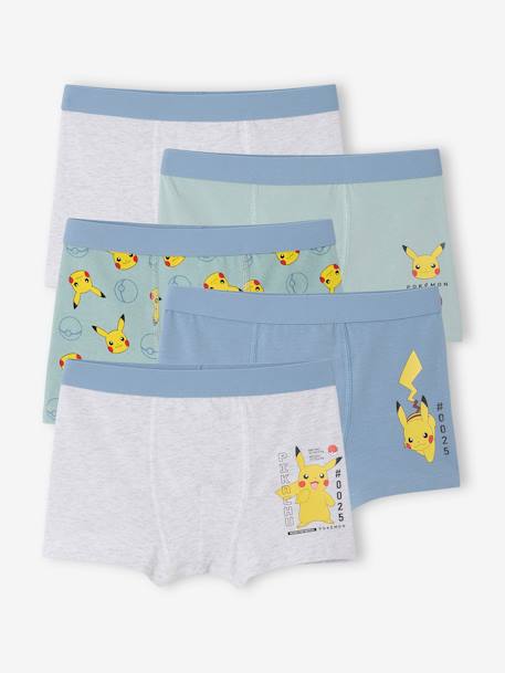 Lot de 5 boxers Pokémon Pikachu bleu ciel - vertbaudet enfant 