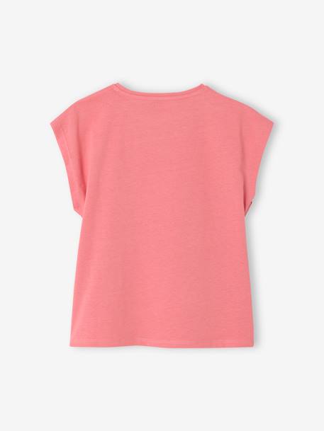 Animal print T-shirt for girls apricot+ecru+grey blue+strawberry - vertbaudet enfant 