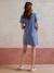 T-Shirt Dress in Organic Cotton*, Maternity & Nursing Special khaki+slate blue - vertbaudet enfant 