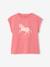 Animal print T-shirt for girls apricot+ecru+grey blue+strawberry - vertbaudet enfant 