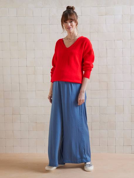 Wide-Leg, Loose-Fitting Trousers for Maternity black+denim blue+olive - vertbaudet enfant 