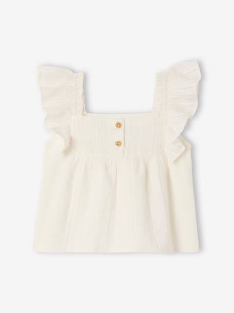 Blouse with Ruffles on Shoulders for Babies ecru - vertbaudet enfant 