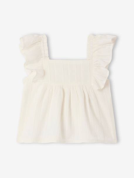 Blouse with Ruffles on Shoulders for Babies ecru - vertbaudet enfant 
