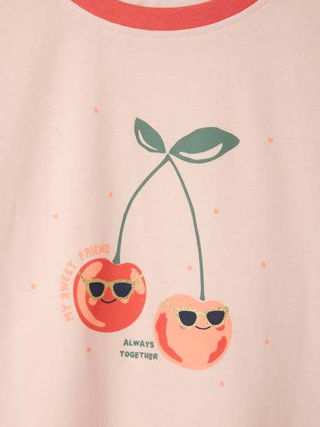 Terry Cloth T-Shirt & Shorts Set for Girls coral+lilac - vertbaudet enfant 