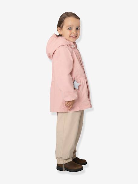 Veste mi-saison imperméable fille MATSILA bois de rose+jaune pastel - vertbaudet enfant 