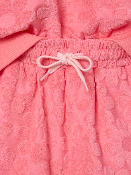 Fleece Sweatshirt & Floral Shorts Set for Girls sweet pink - vertbaudet enfant 