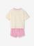 Terry Cloth T-Shirt & Shorts Set for Girls coral+lilac - vertbaudet enfant 