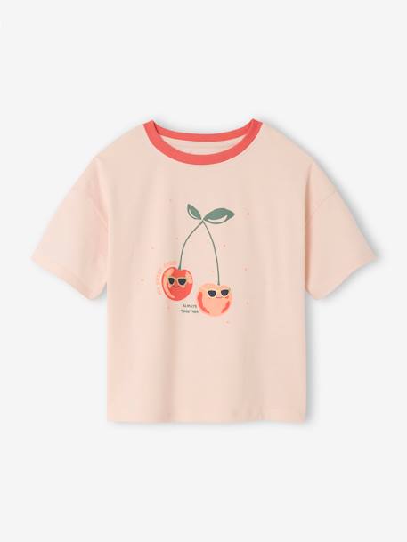 Terry Cloth T-Shirt & Shorts Set for Girls coral+lilac - vertbaudet enfant 