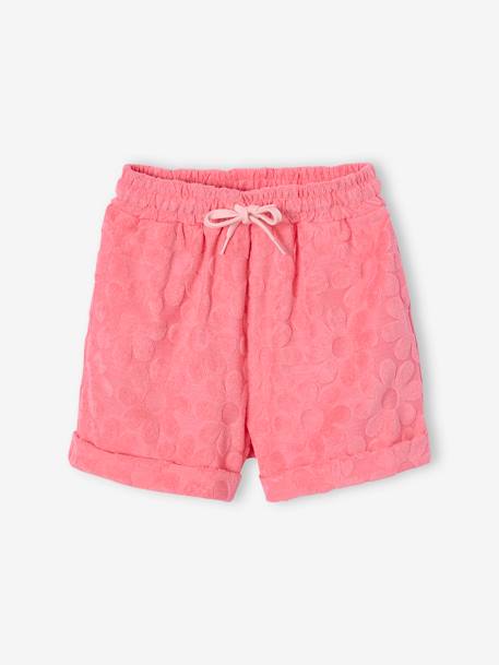 Fleece Sweatshirt & Floral Shorts Set for Girls sweet pink - vertbaudet enfant 