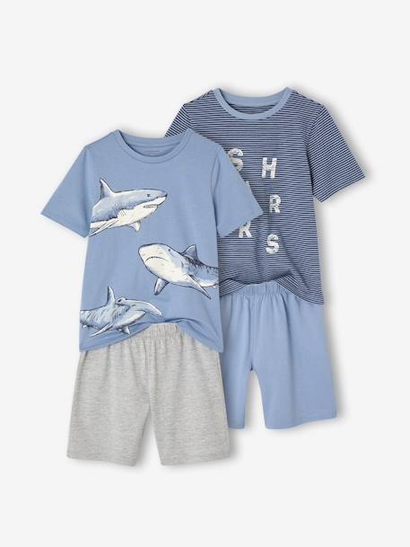 Lot de 2 pyjashorts garçon requins bleu ciel - vertbaudet enfant 