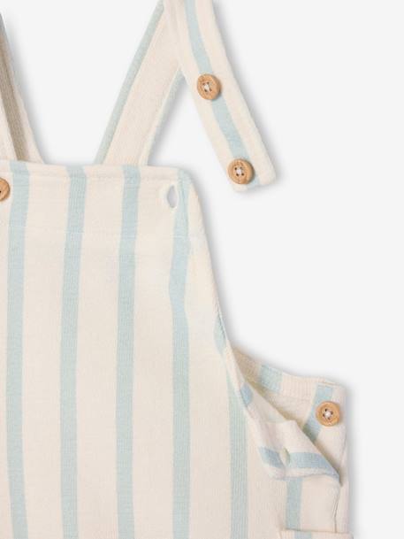 Printed Fleece Playsuit chequered beige+striped blue - vertbaudet enfant 