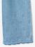 Lightweight denim floral embroidered mock neck jumpsuit for girls light blue - vertbaudet enfant 